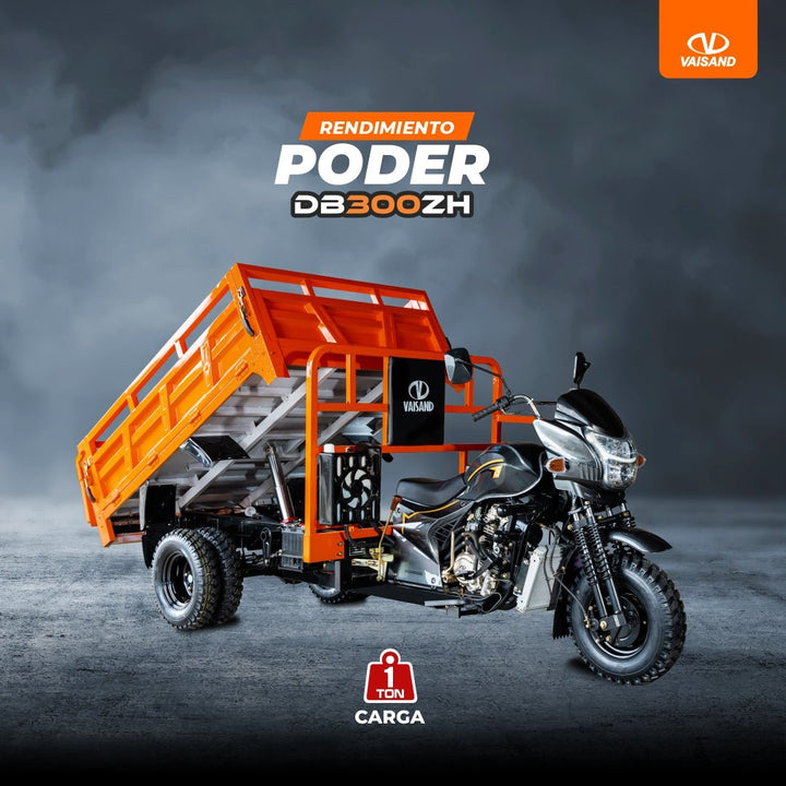 Motocarro Vaisand DB300ZH 2026, vista frontal. Andrés Sandoval